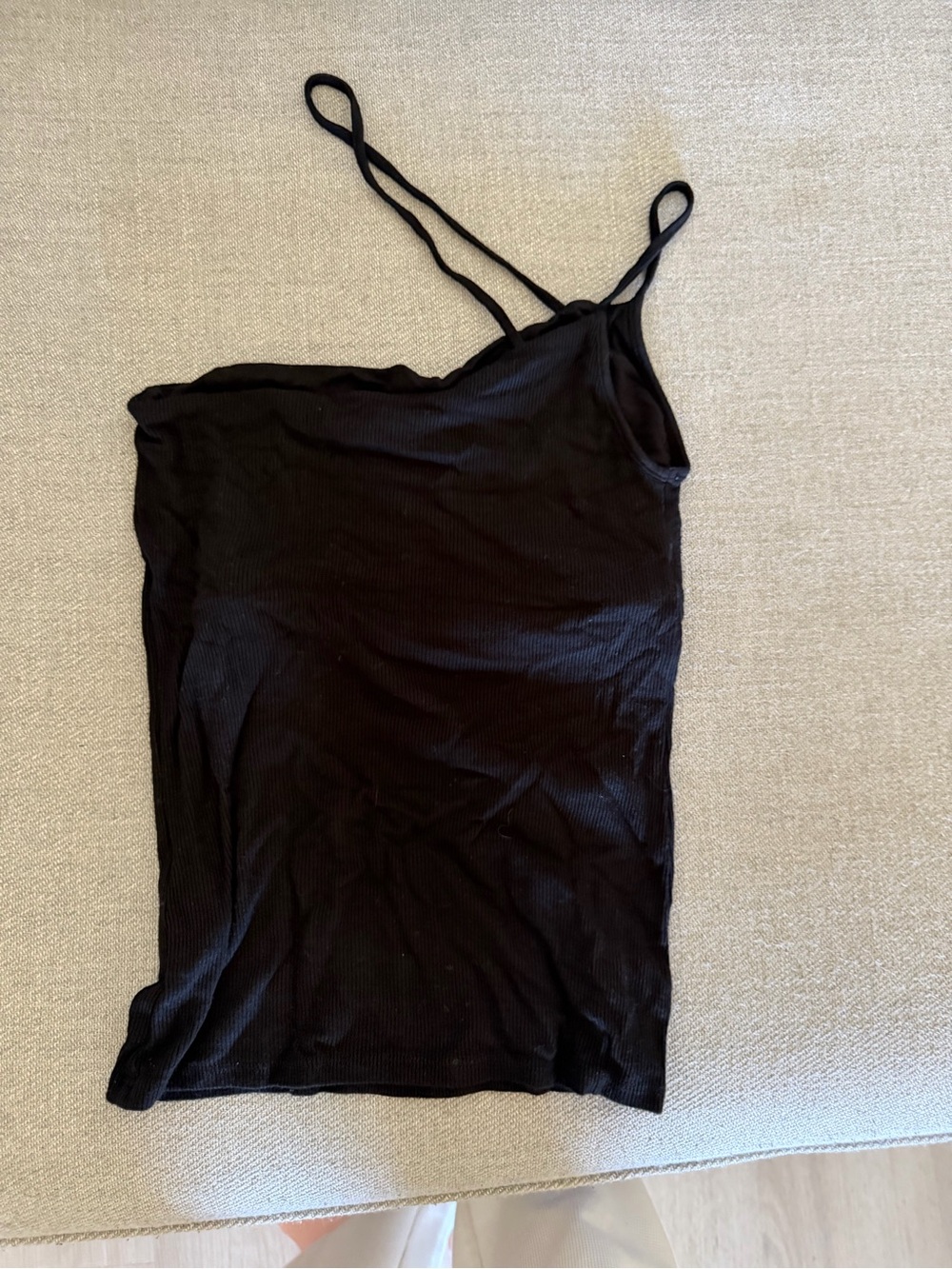 Enza Costa Black Asymmetric Double-Strap Camisole - Picture 2 of 6